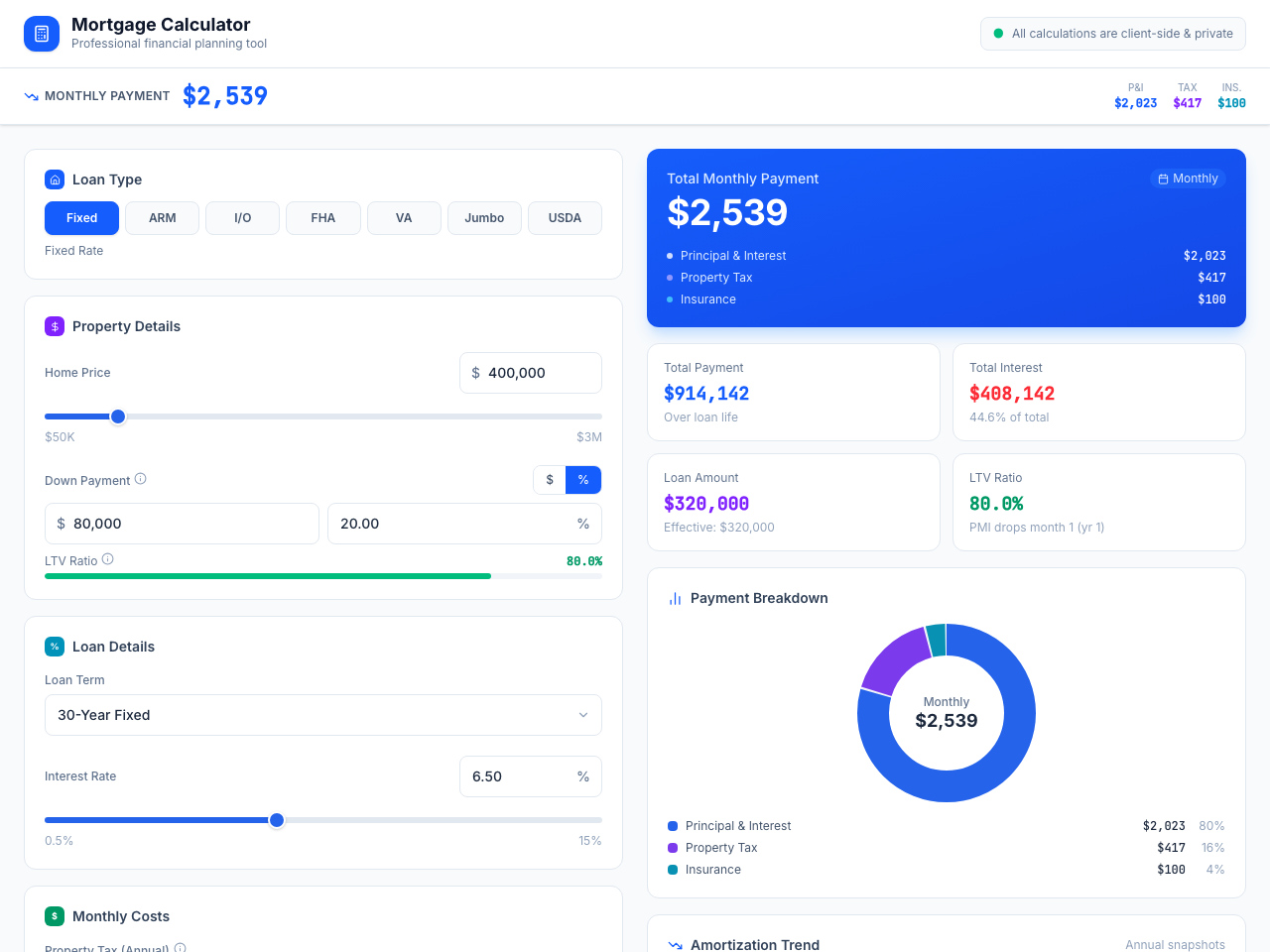 Mortgage Calculator preview