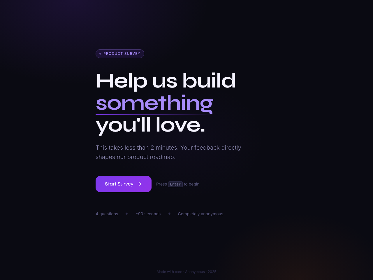 Product Survey preview